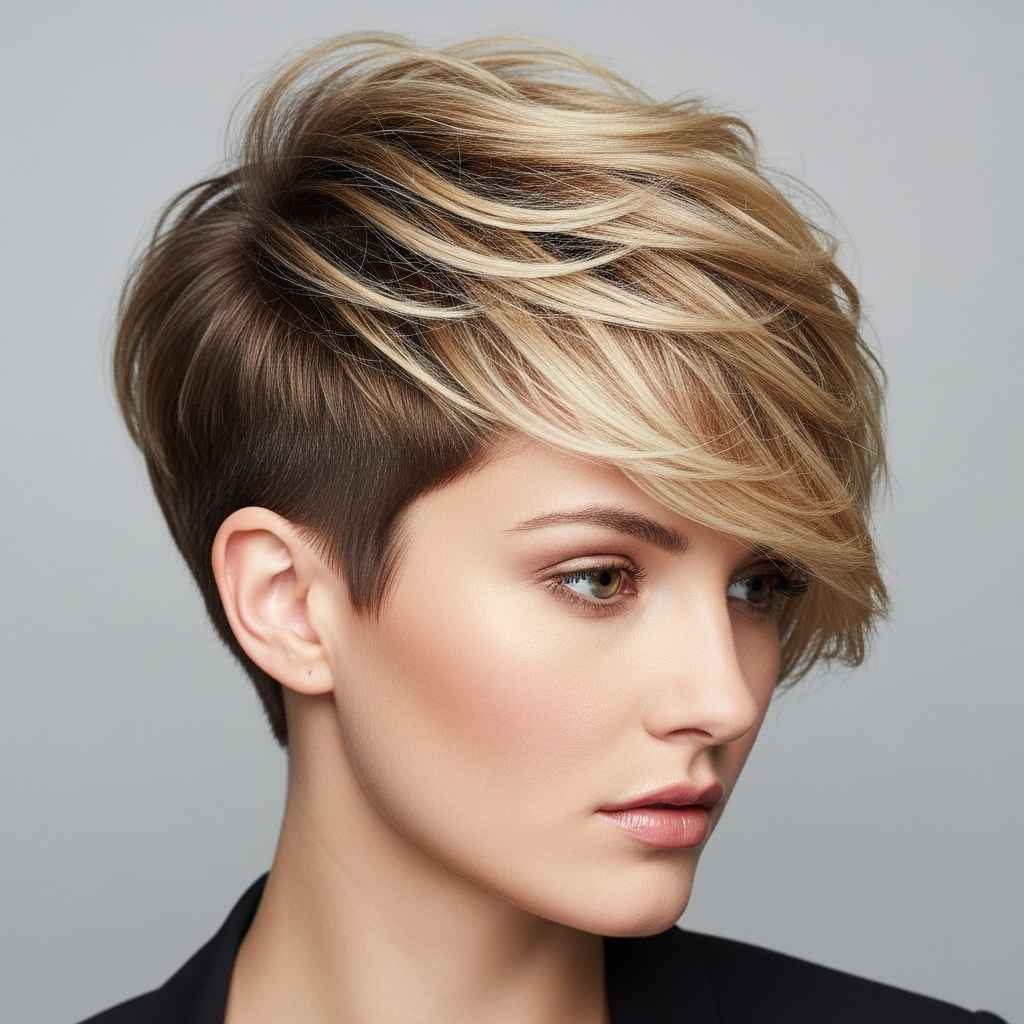 2. Asymmetrical Pixie Cut.