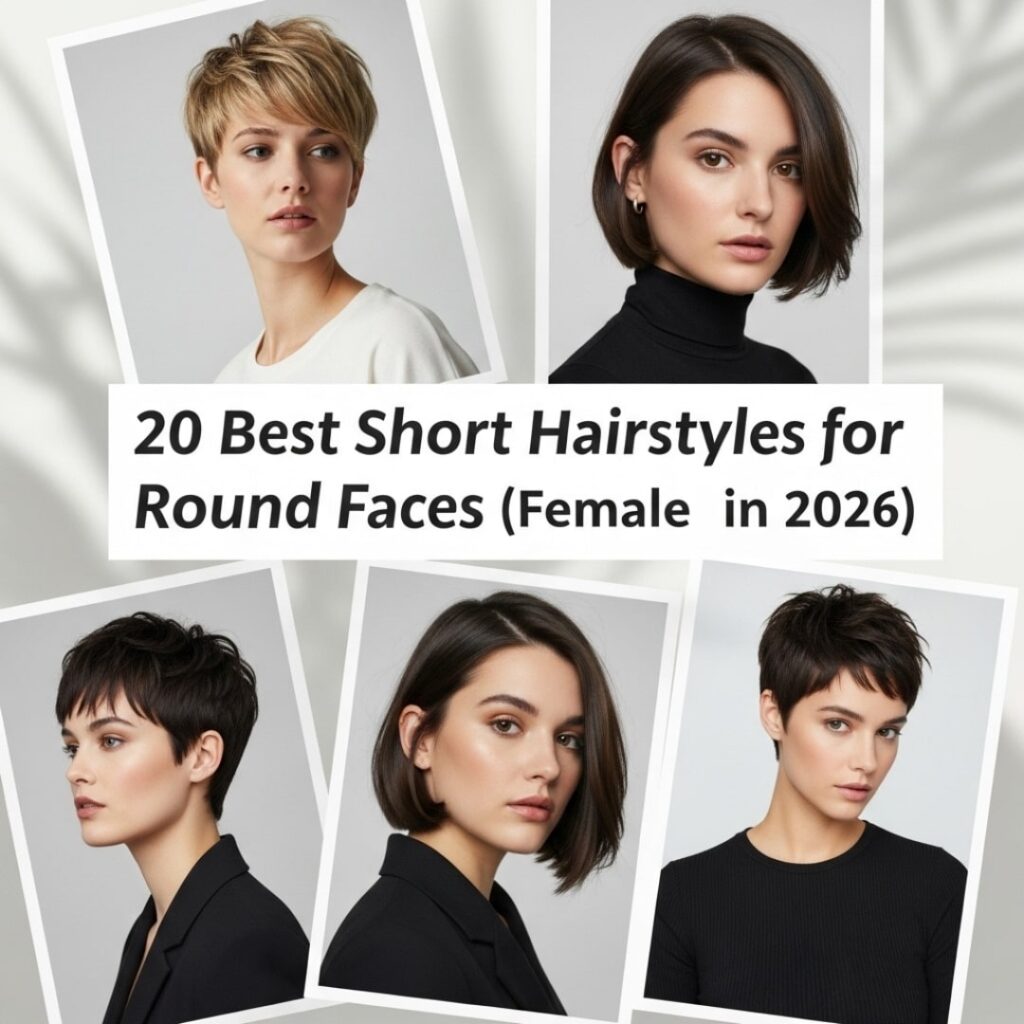 20 Best Short Hairstyles for Round Faces (Female) in 2026.