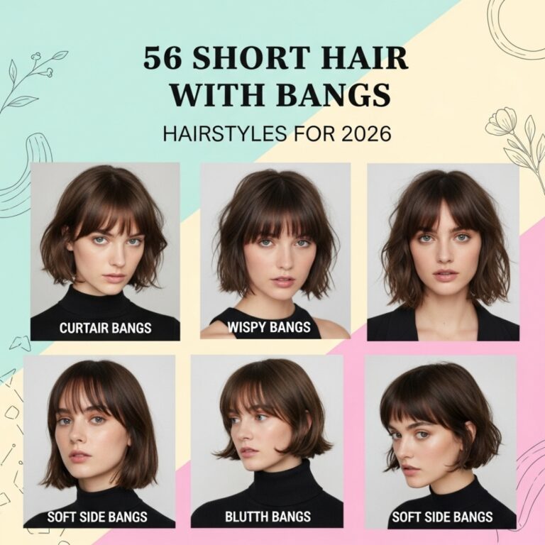 56 Short Hair with Bangs Hairstyles for 2026