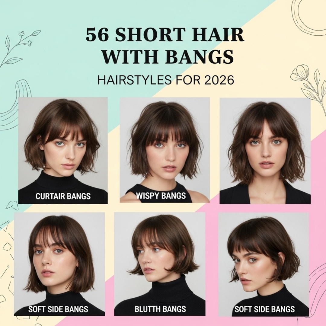 56 Short Hair with Bangs Hairstyles for 2026