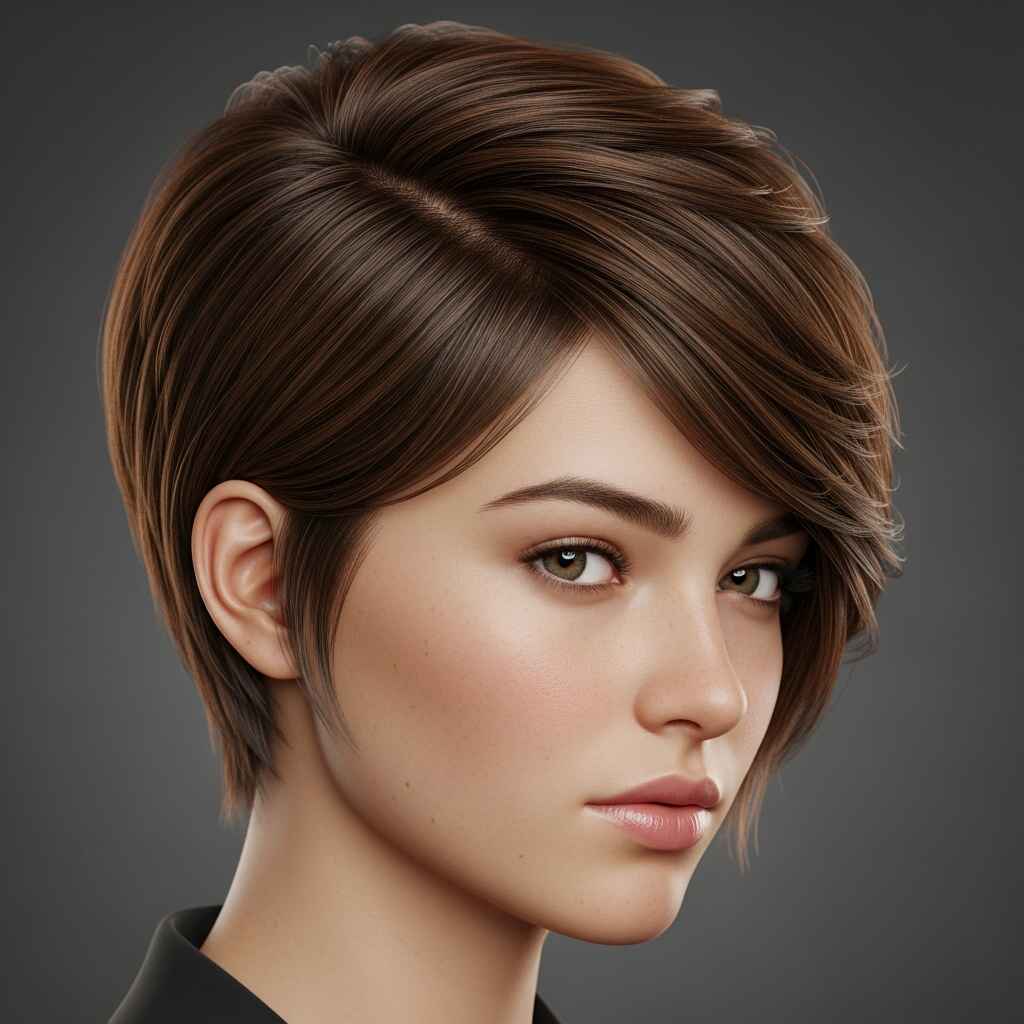 Asymmetrical Pixie hair