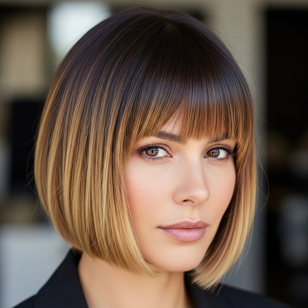 Bob with Ombré Bangs Hairstyle.