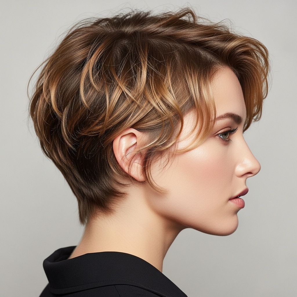 Boyish Wavy Crop Cut hair.
