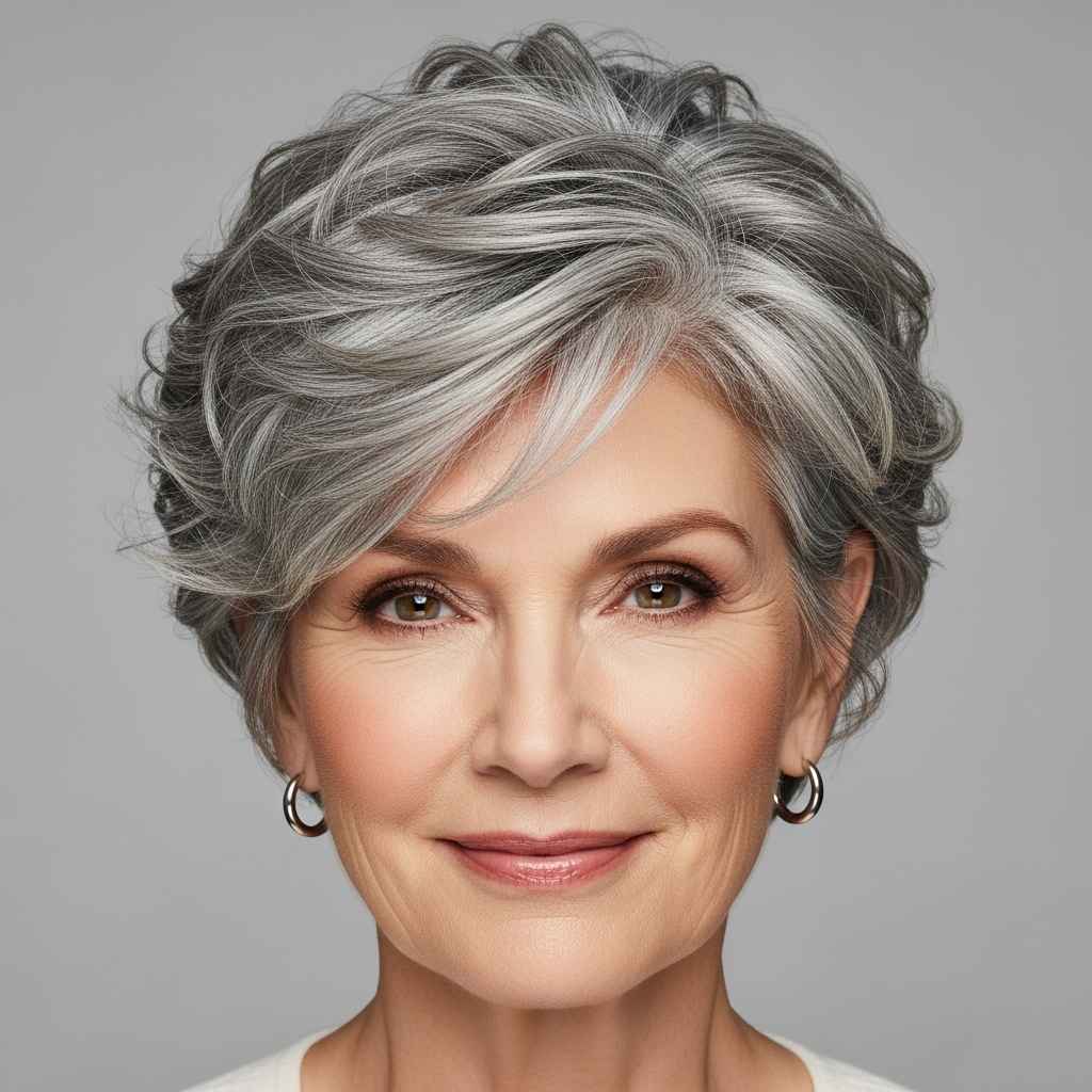 Curly Pixie Bob hairstyle.