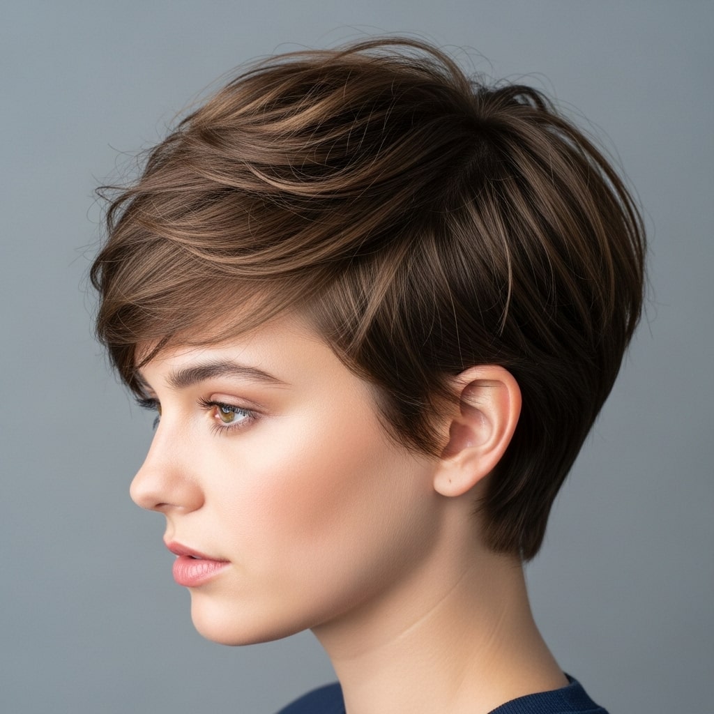 Lived in the pixie. hair