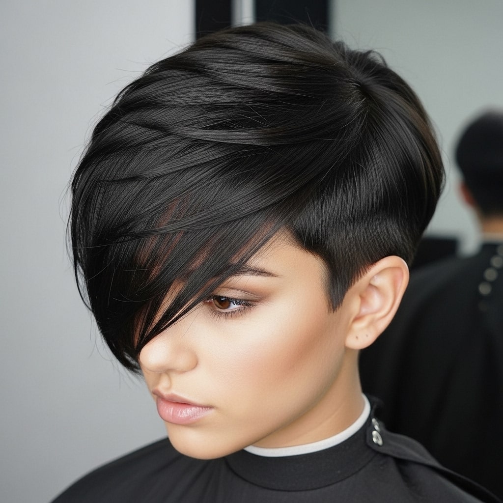 Long, Sleek Pixie hair cut
