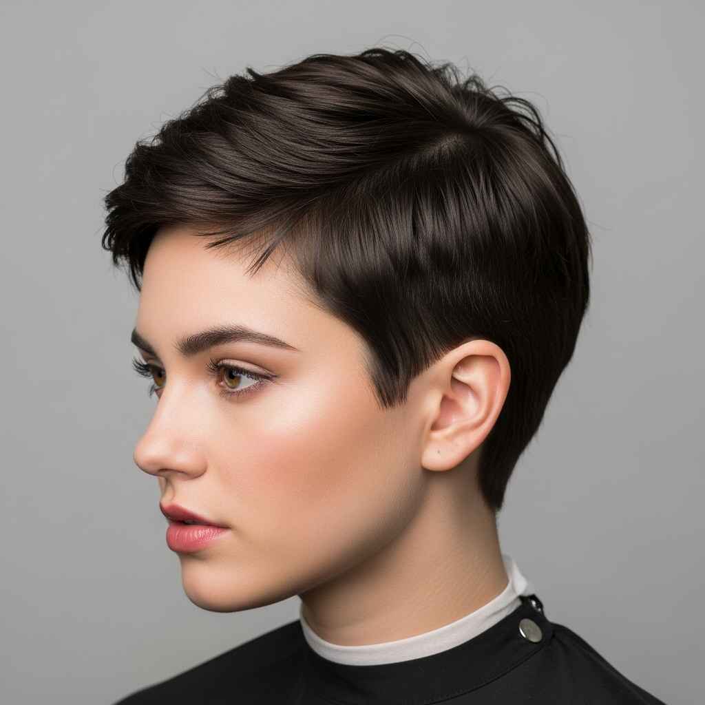Short pixie hairstyles with sideburns