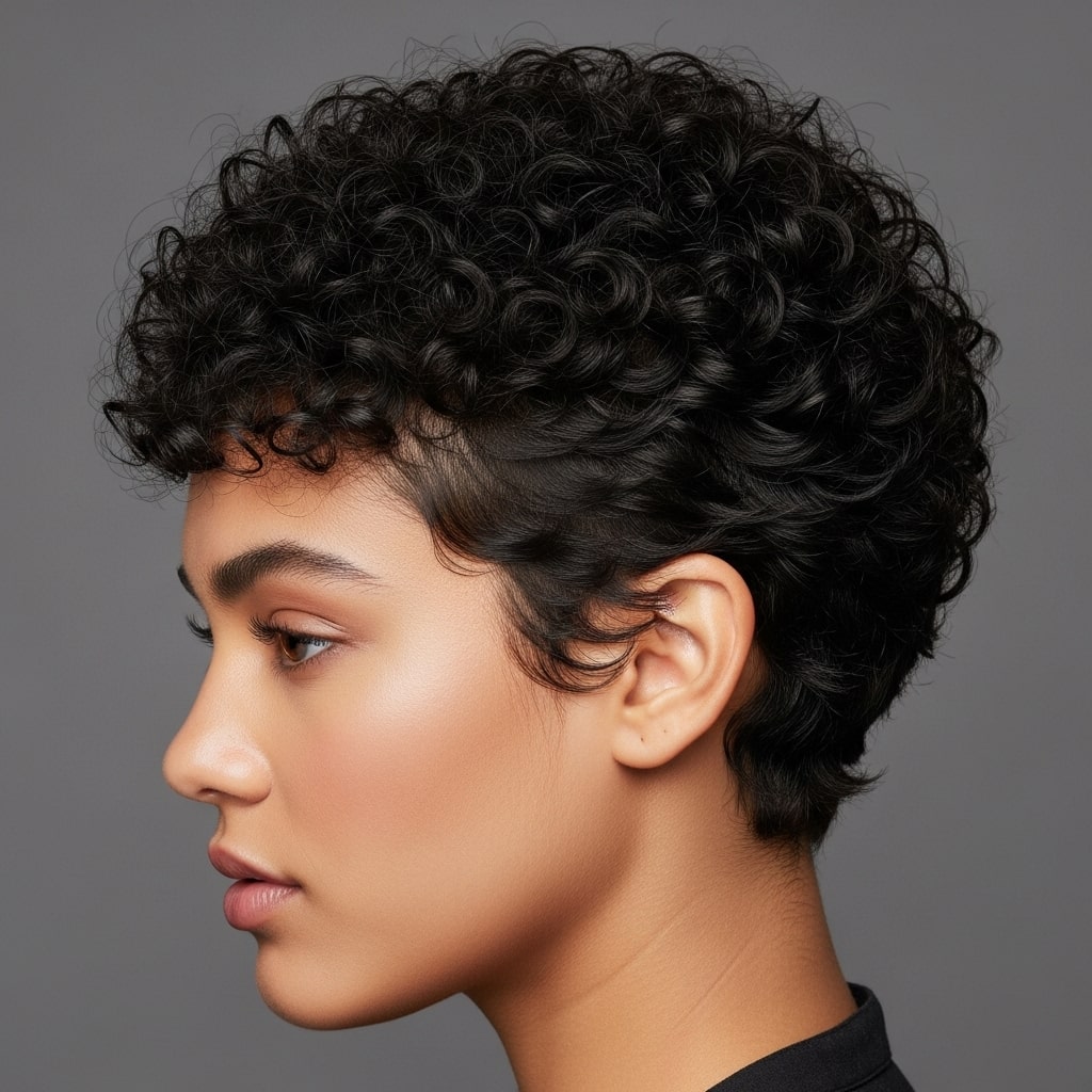 Tightly Coiled Pixie Hair