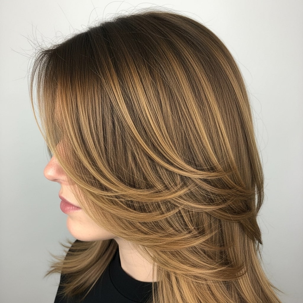 Toffee Balayage Hair Color.