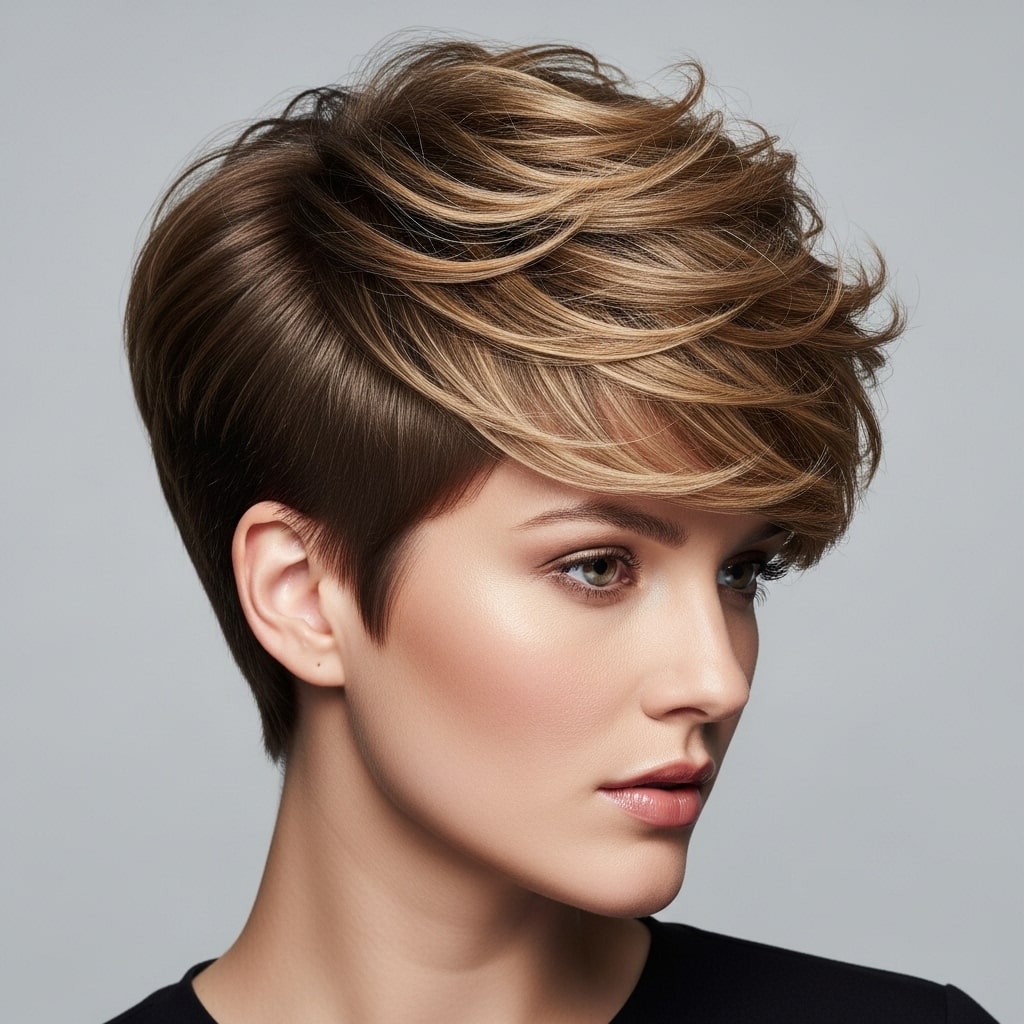 Volume Up Top Pixie Cut hair.