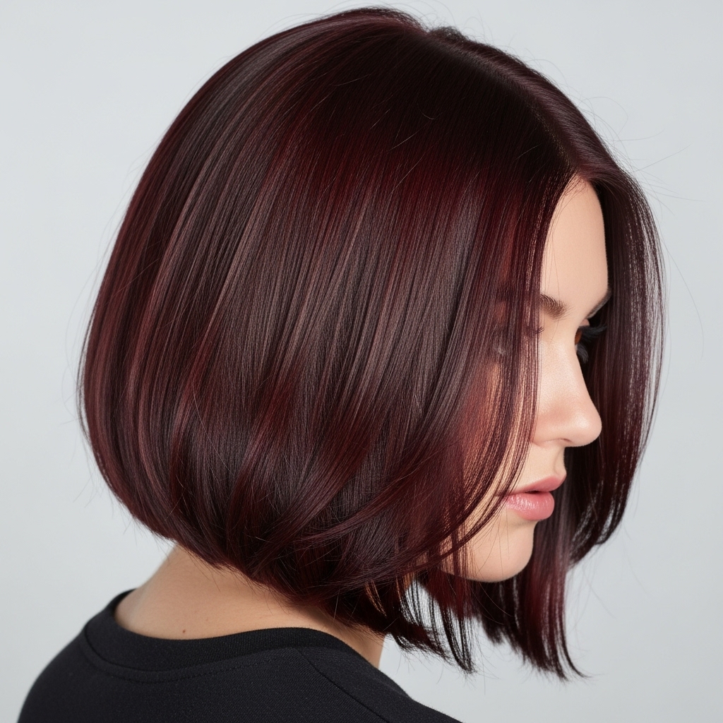 Cherry Cola Side-Swept Hairstyle