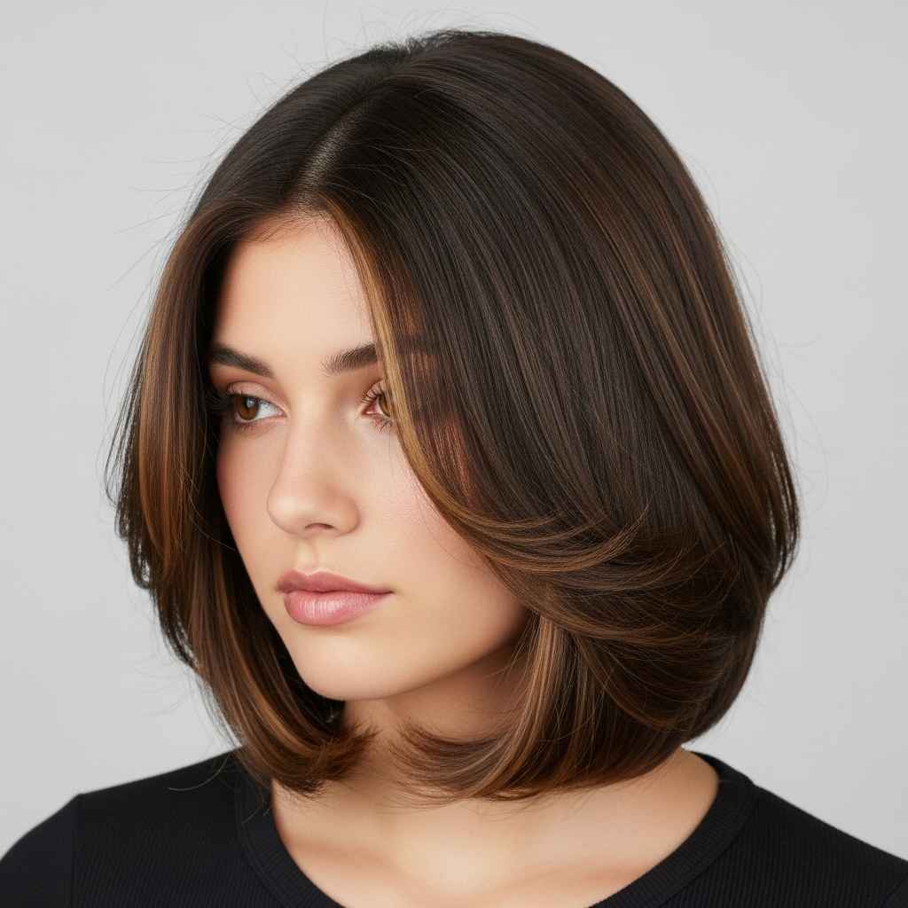 Collarbone-Length Cut with Mini Piece Highlights