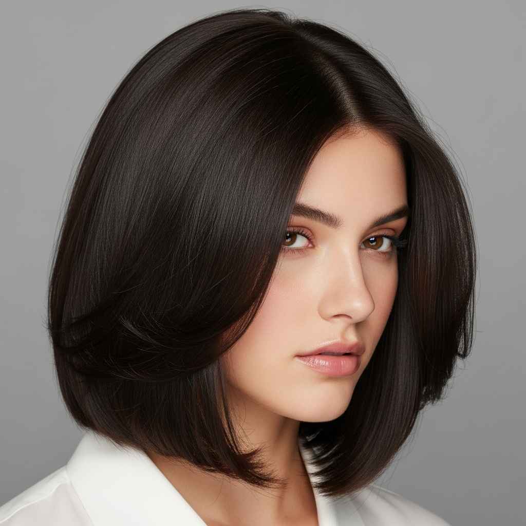 long bob haircut for thick hair