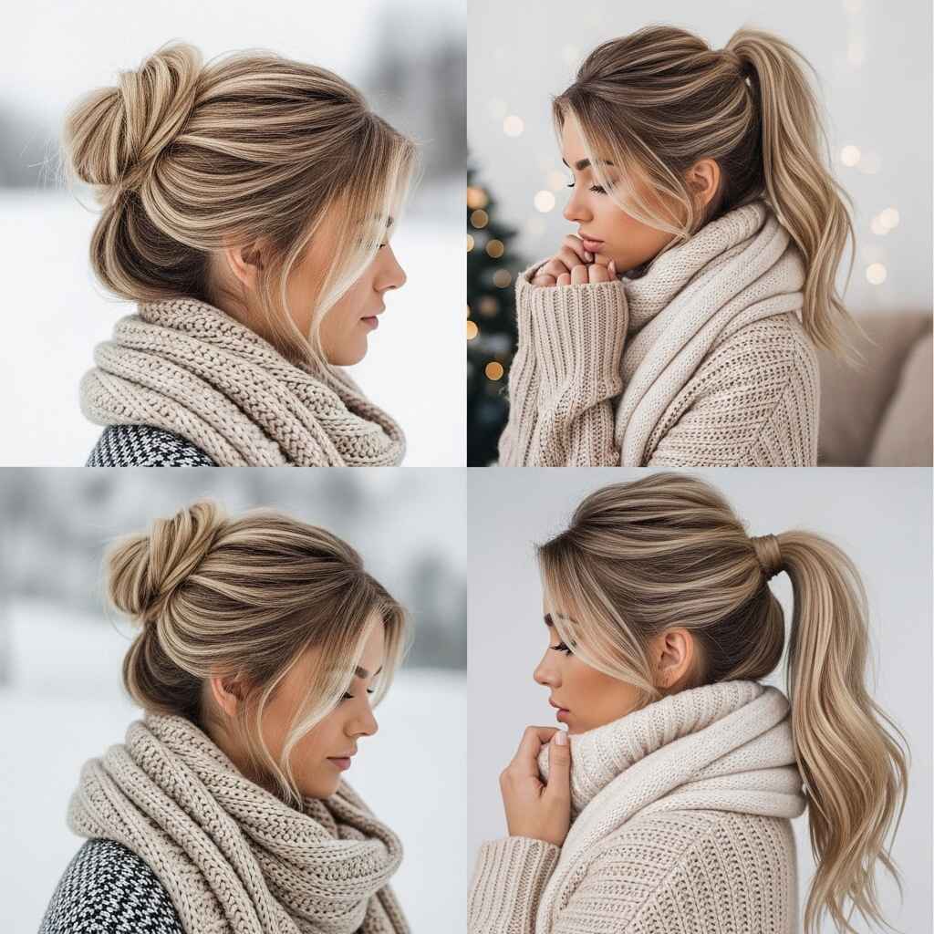 Updos and Ponytails for Winter.