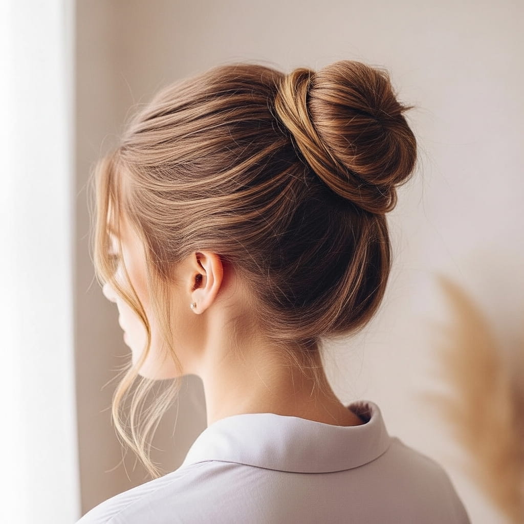 Top Knot Haircut for Winter hairstyles.