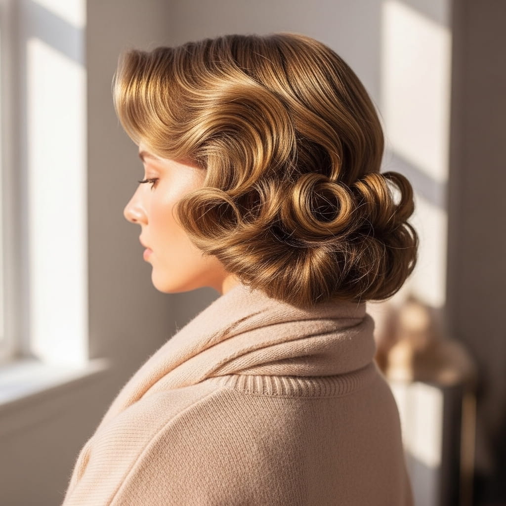 4.4 Retro Curls Haircut for Winter hairstyles.
