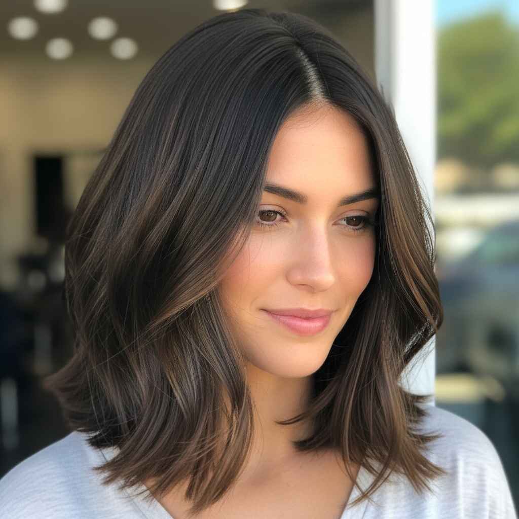 A long sleek bob for straight fine hair
