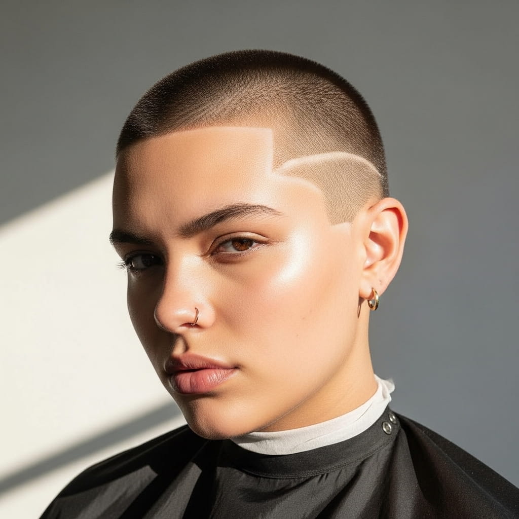 Bold buzz cut for ultra-low maintenance Hairs