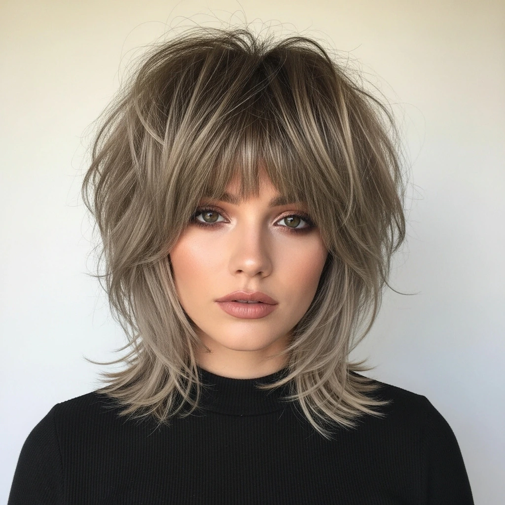 Inverted Shaggy Bob Hairstyle for women.