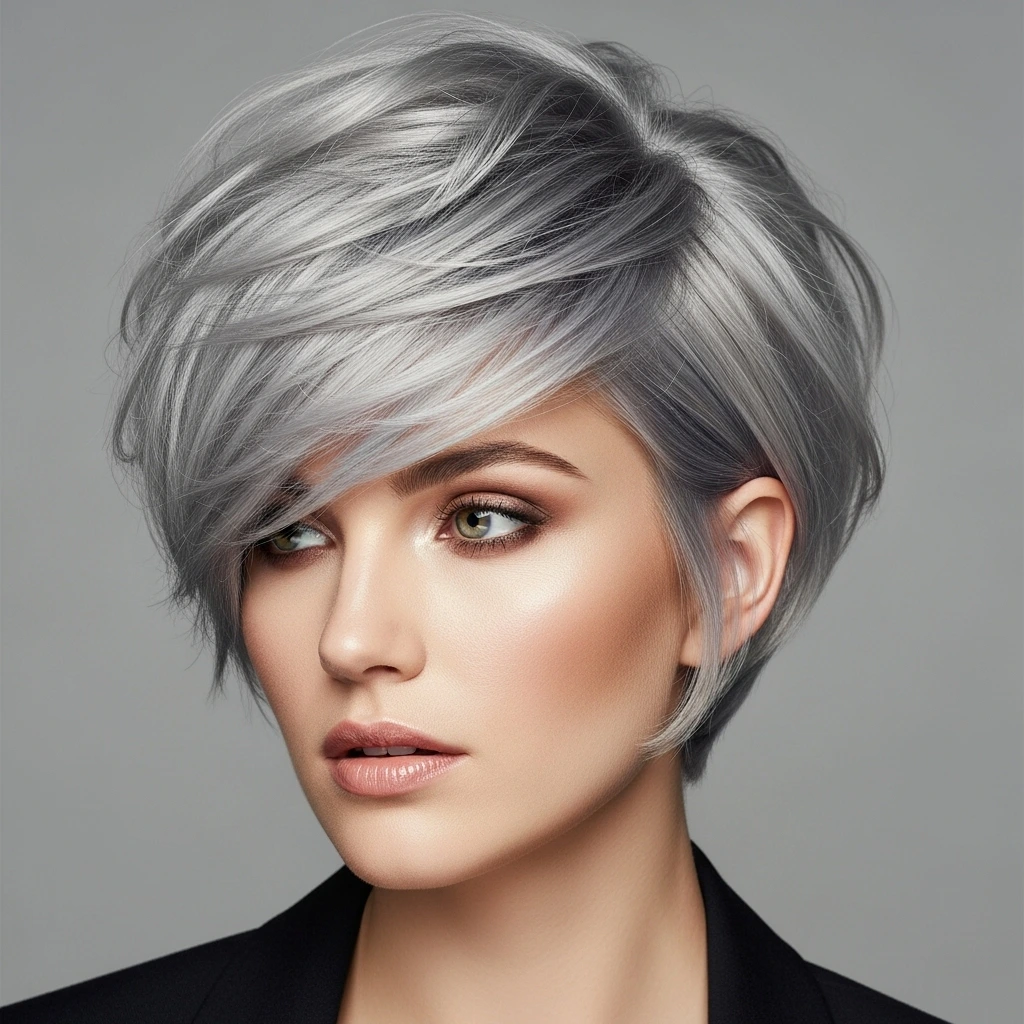 Messy Bixie with Razored Layers Hair Style.