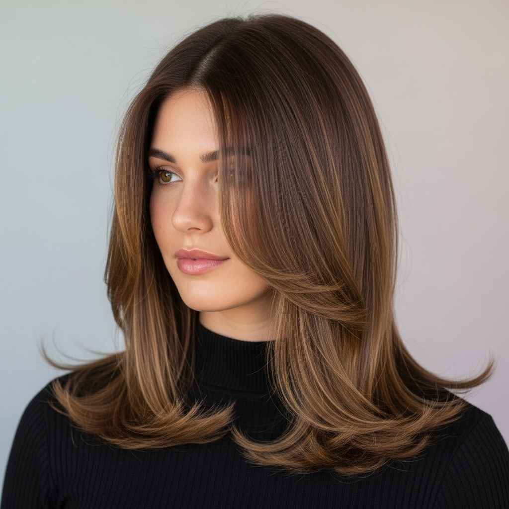 Minimal Layered Medium Length Cut for Fine Hair