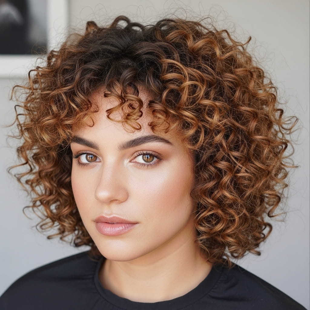Round cut for thick curly hair