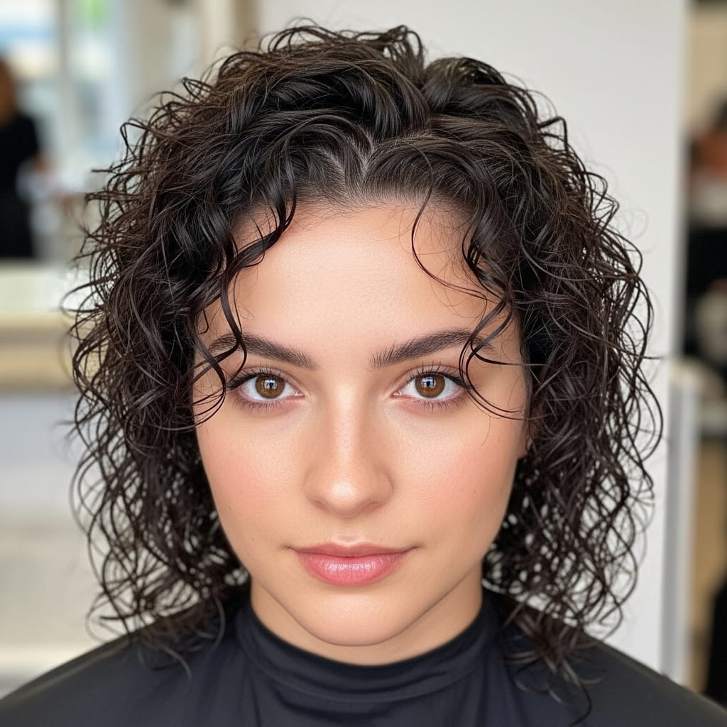 Wash and cut fine curly hair