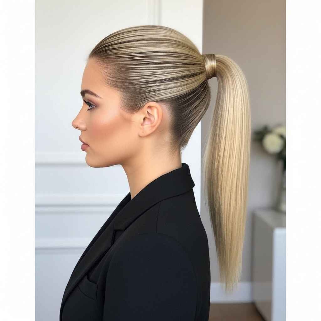 2. Sleek Ponytail