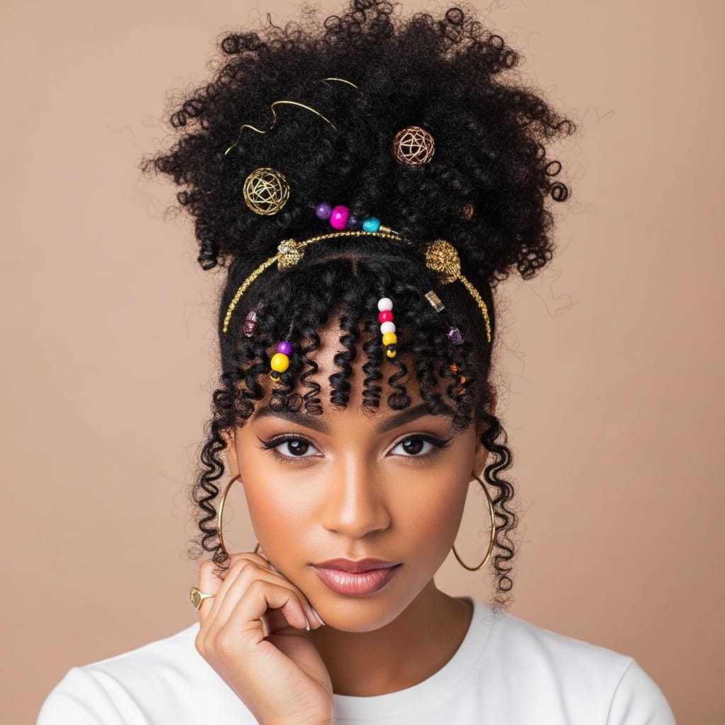 Afro Puff with Accessories