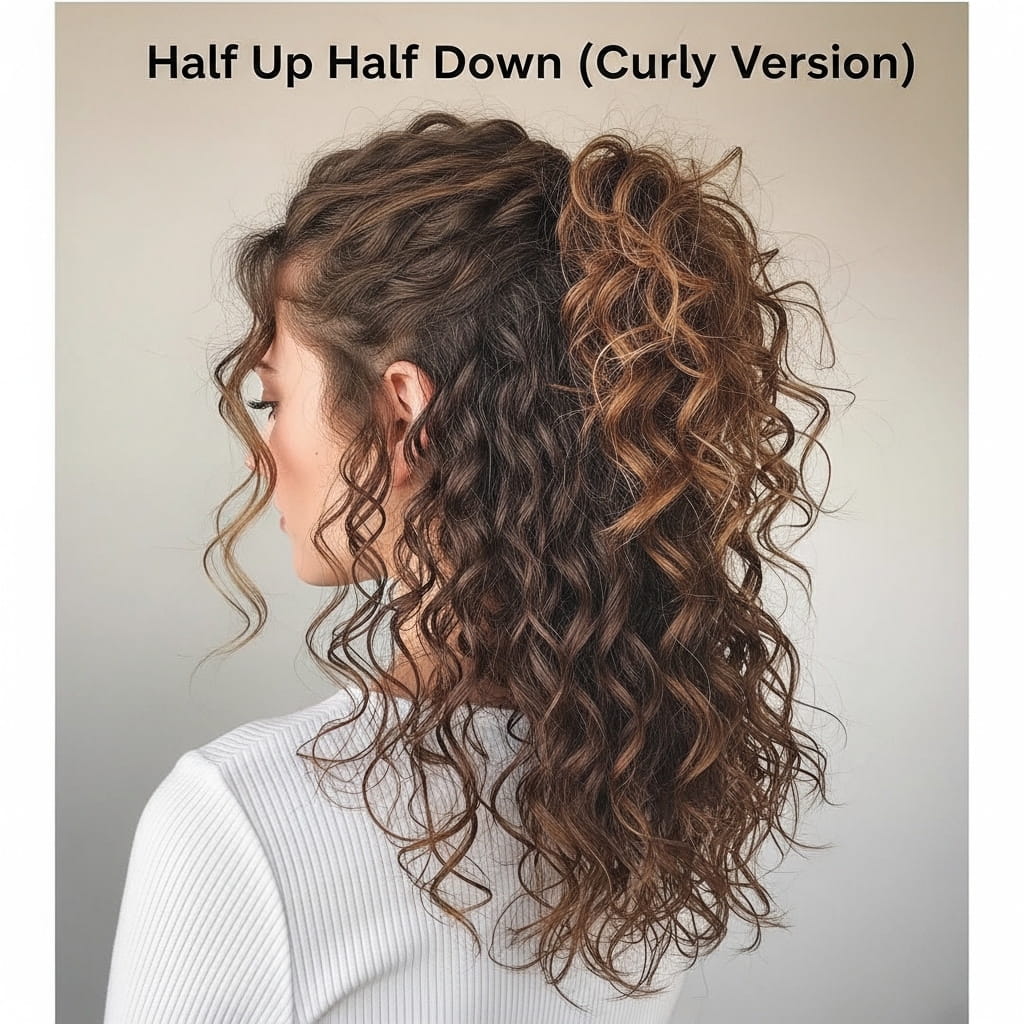 Half Up Half Down (Curly Version)