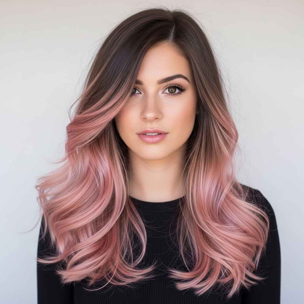 Rose Quartz Brunette Hair Color