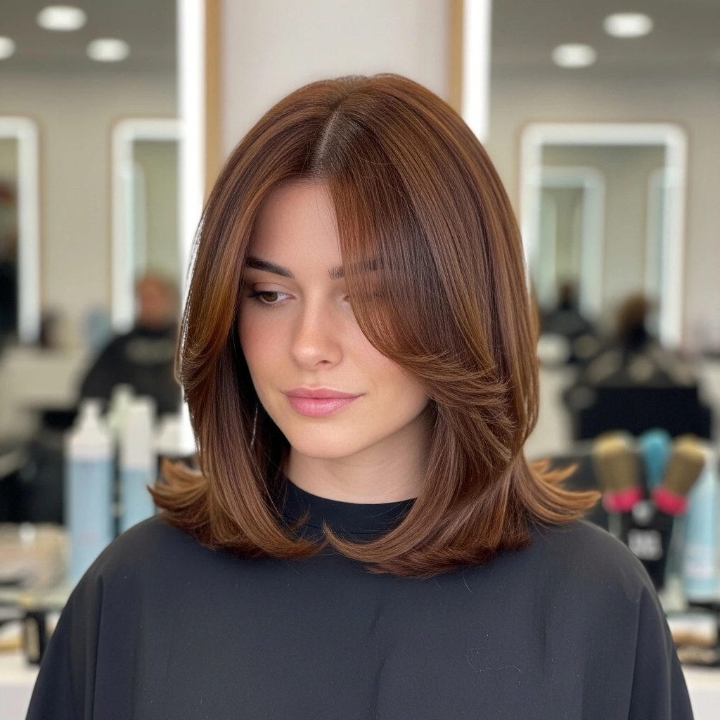 Blunt Lob with Face-Framing Layers