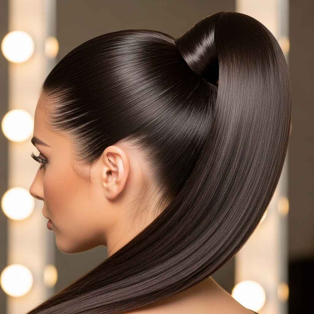 Sleek Ponytail Hairstyle.