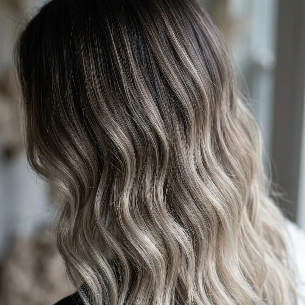 1. Ash Blonde on a Dark Brunette Base