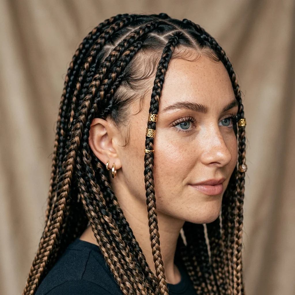 1. Knotless Box Braids (BRAIDED)
