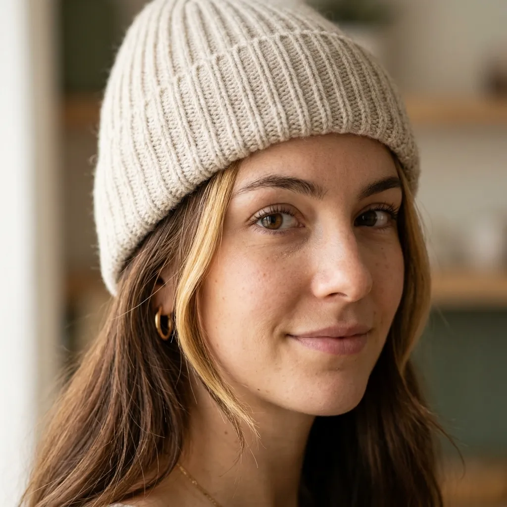 1. Money Piece Highlights Peeking from the Beanie