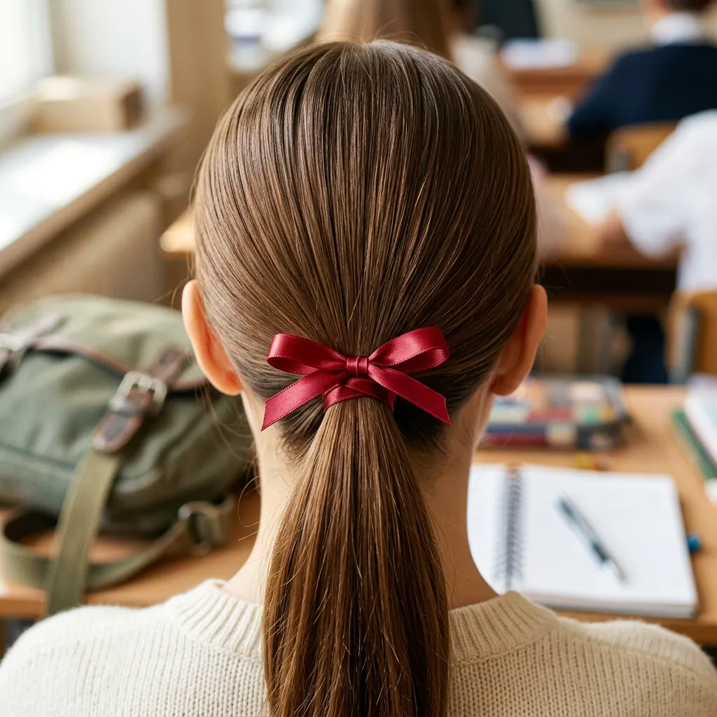 1. Ribbon-Wrapped Ponytail