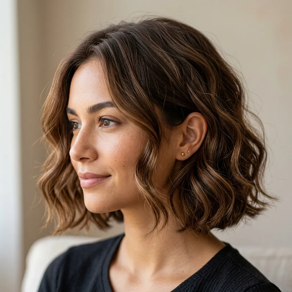 10. Compact Wavy Bob for Thin Hair