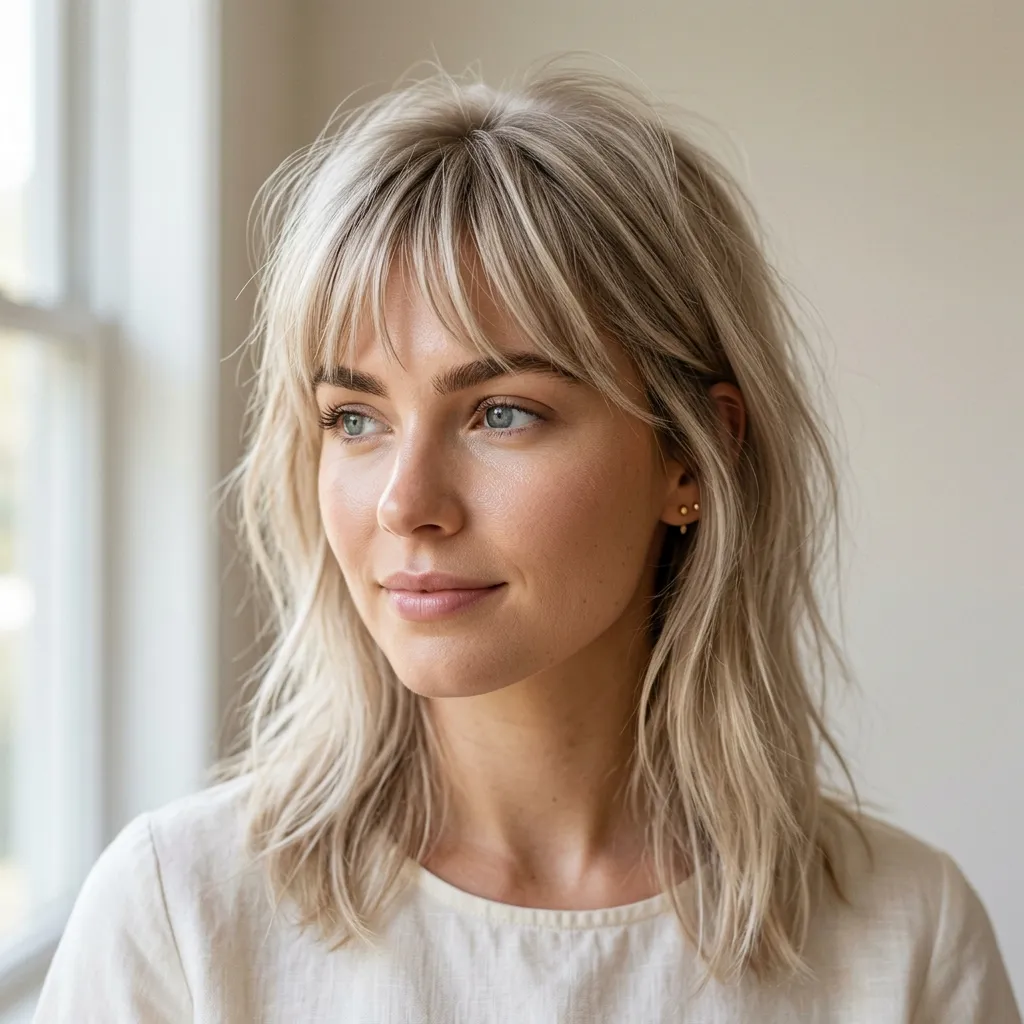 10. Piece-y Textured Bangs for Fine Hair Small-Adaptation Idea