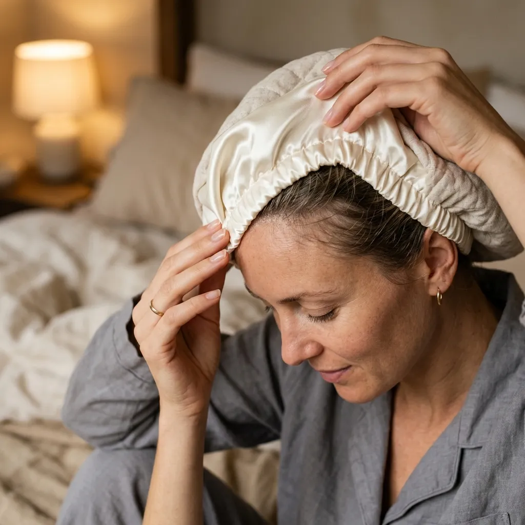 10. Satin-Lined Cap Method for Overnight Protection