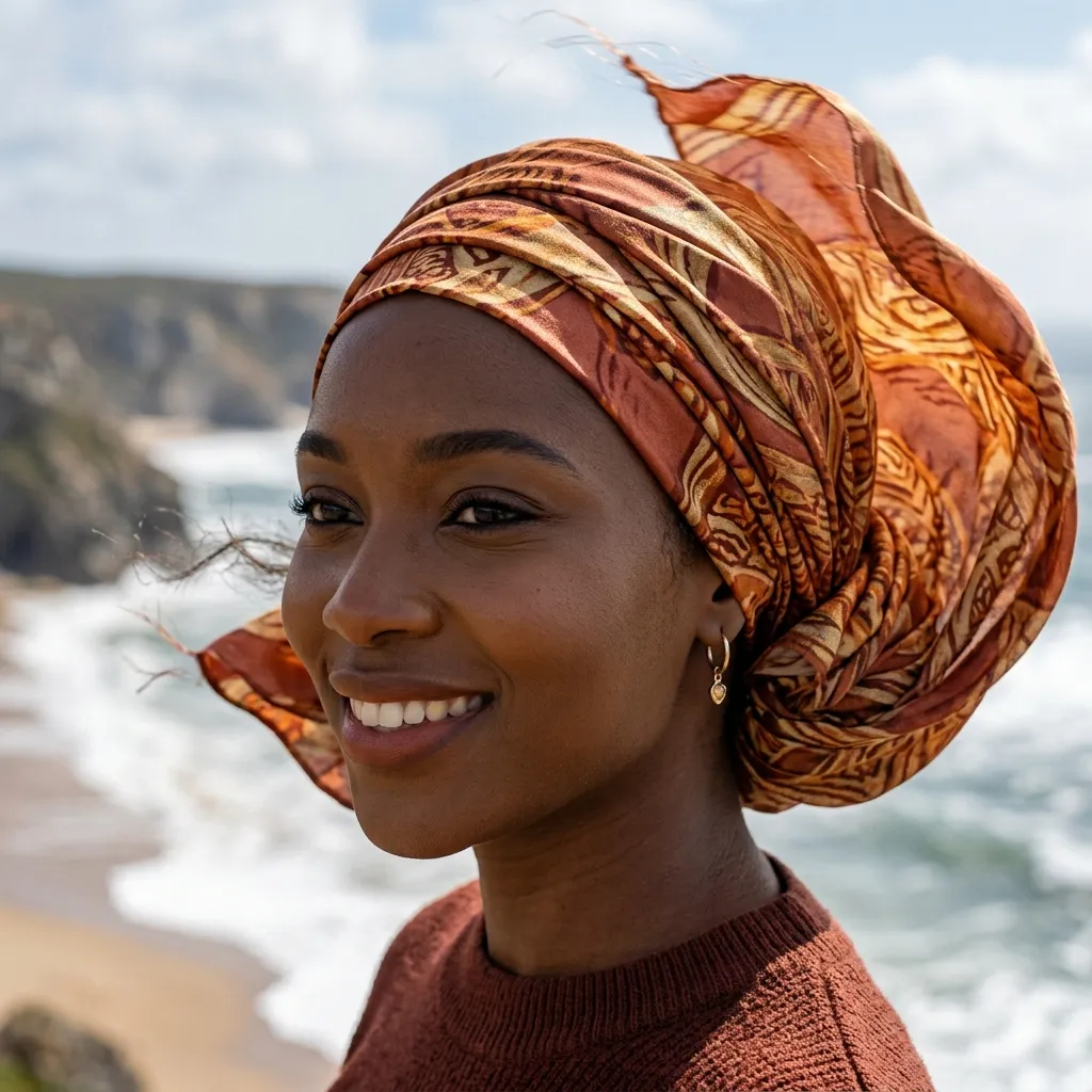 10. Silk Scarf Turban Wrap for Windy Excursion Days