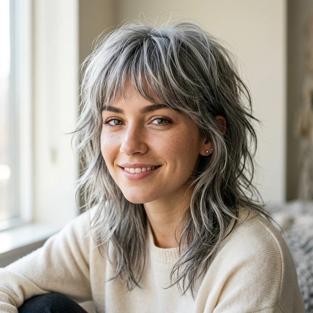 10. Textured Gray Shag