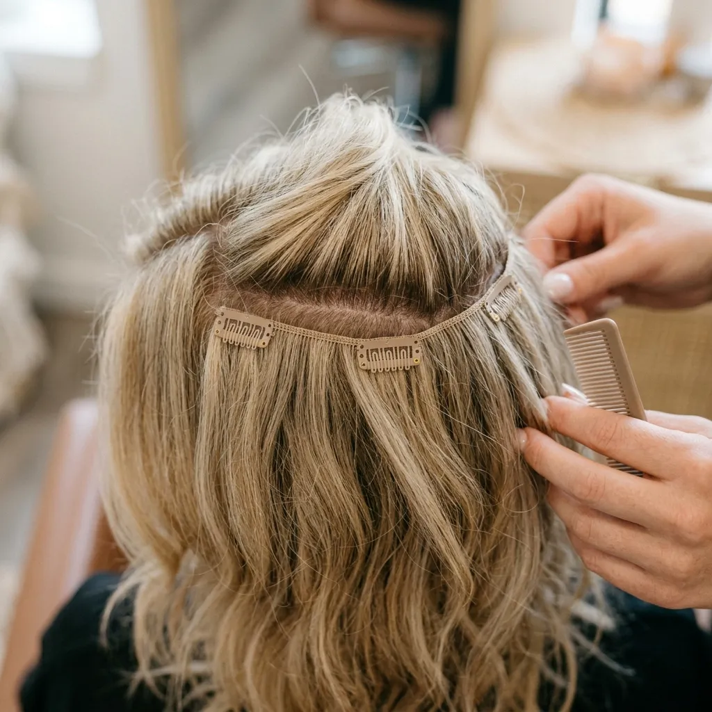 11. Clip-In Volumizing Wefts at the Crown