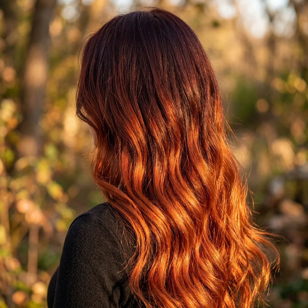 11. Copper Red Ombre for a Bold Princess Look 