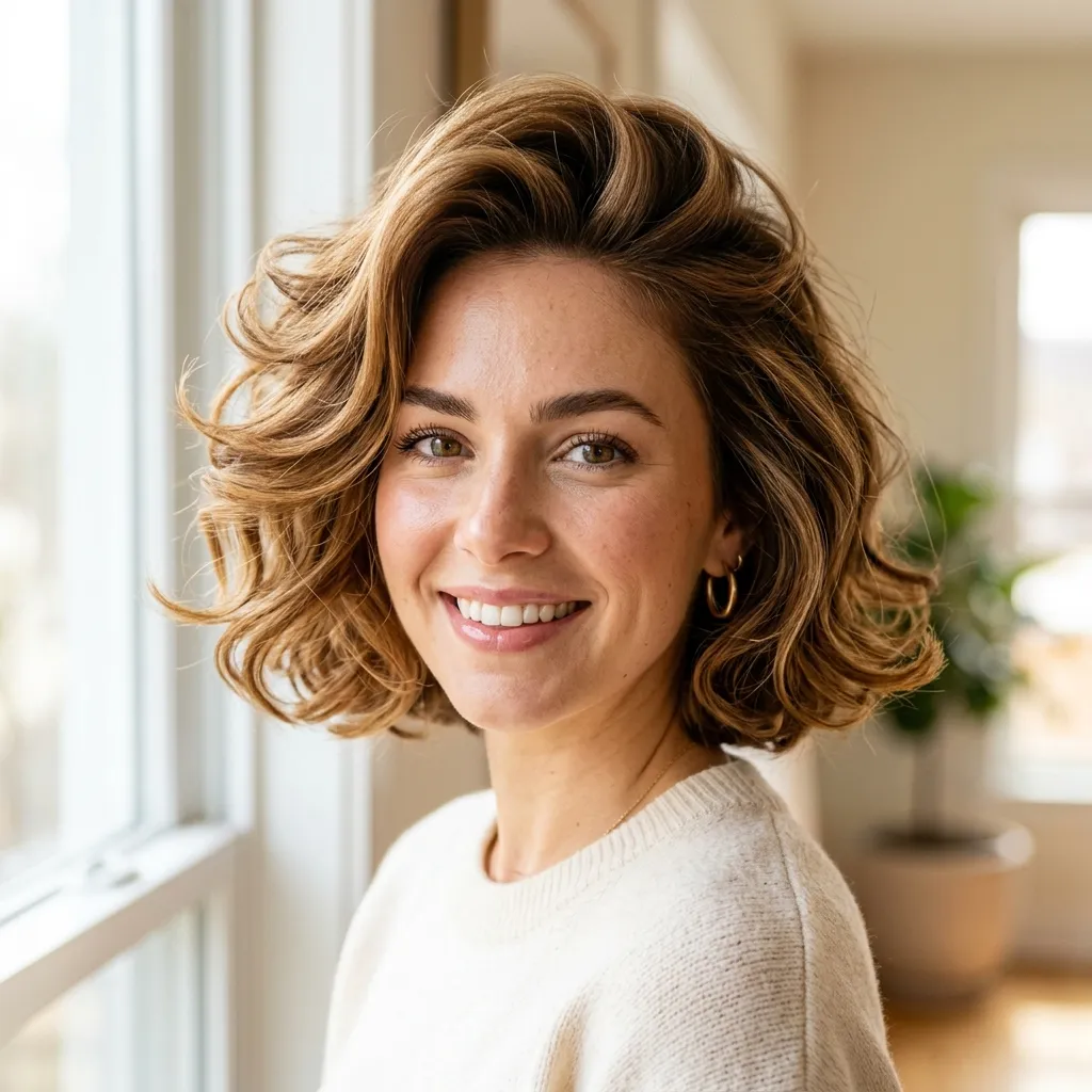 11. Voluminous Blowout Bob for Movement