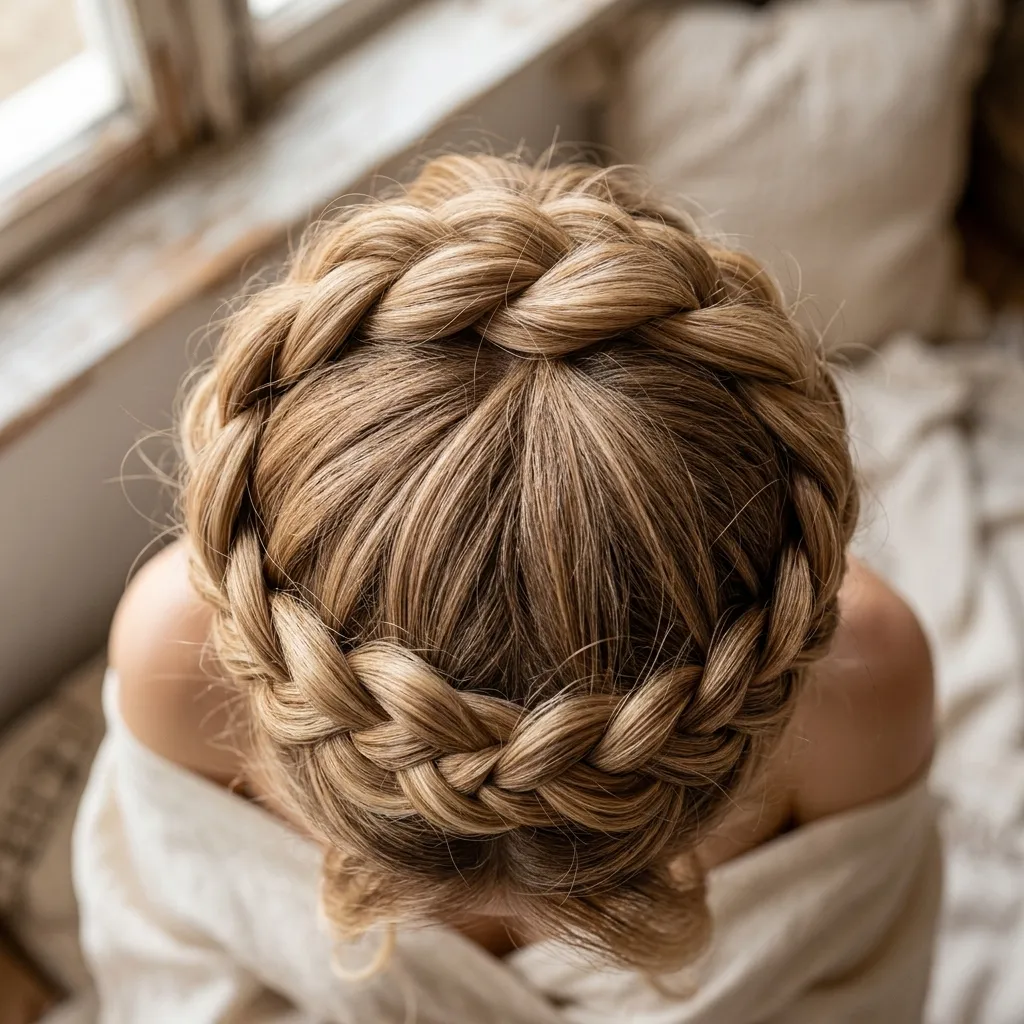 12. Braided Crown Updo
