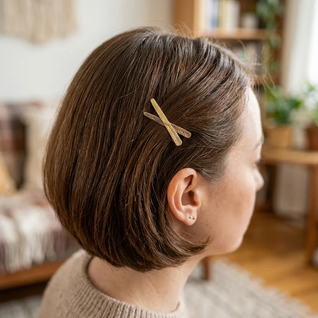 12. Clipped-Back Bangs on a Rounded Bob for Off-Duty Days