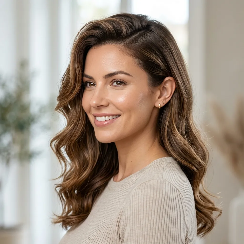12. Deep Side Part for Instant Volume