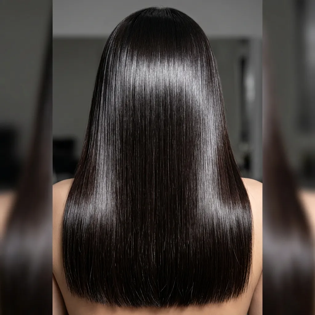 12. Sleek Straight Hair with Glass Like Shine 