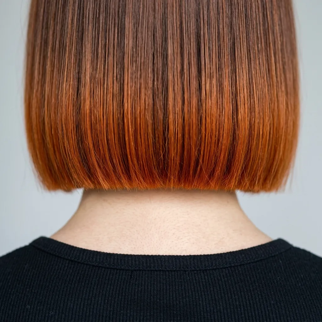 13. Blunt Bob with Copper Balayage